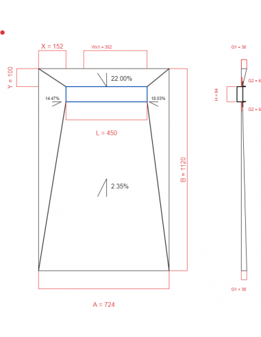 Showerlay Wiper 4 way 724 x 1120 mm...