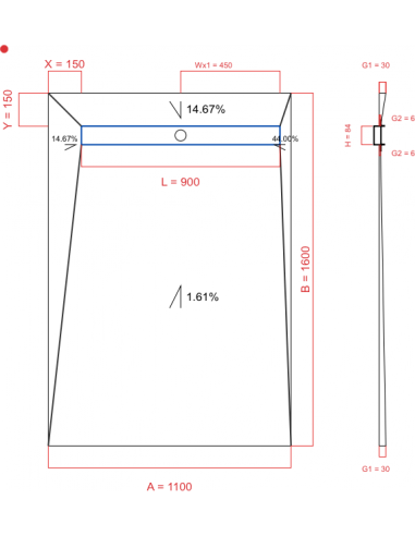 Showerlay Wiper 4 way 1100 x 1600 mm...