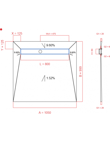 Showerlay Wiper 4 way 1050 x 999 mm...