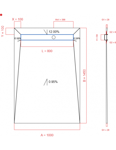 Showerlay Wiper 4 way 1000 x 1450 mm...