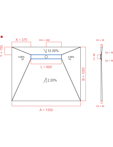 Showerlay Wiper 4 way 1350 x 1050 mm...