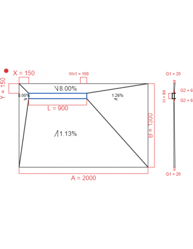 Showerlay Wiper 4 way 2000 x 1300 mm...