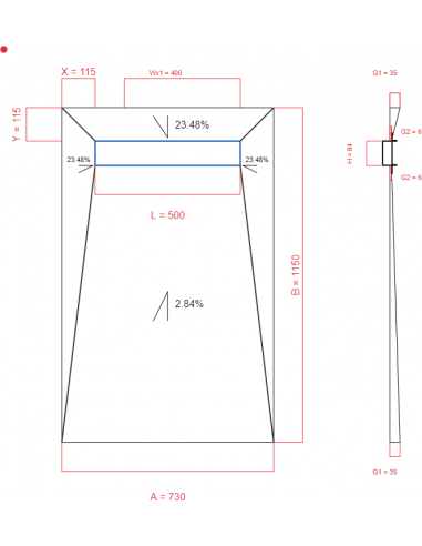 Showerlay Wiper 4 way 730 x 1150 mm...