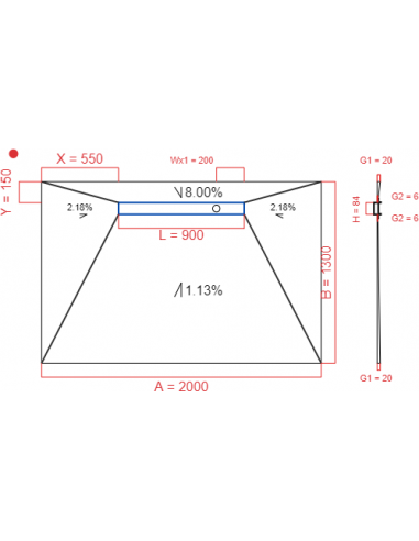 Showerlay Wiper 4 way 2000 x 1300 mm...