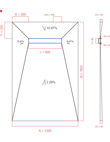 Showerlay Wiper 4 way 1200 x 1800 mm...