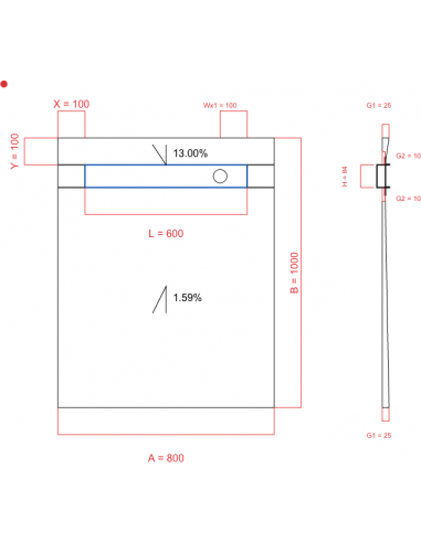 Showerlay Wiper 2 way 800 x 1000 mm...