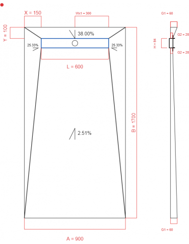Showerlay Wiper 4 way 900 x 1700 mm...