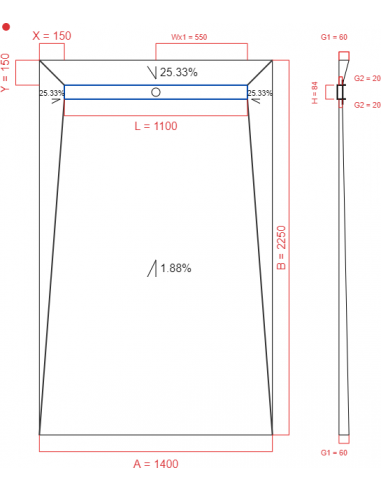 Showerlay Wiper 4 way 1400 x 2250 mm...