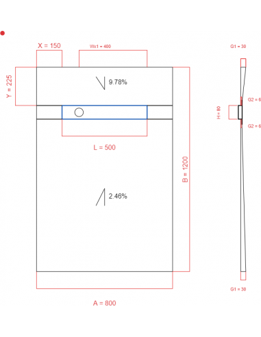 Showerlay Wiper 2 way 800 x 1200 mm...