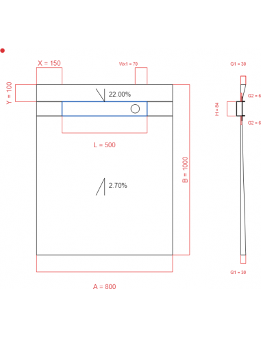 Showerlay Wiper 2 way 800 x 1000 mm...