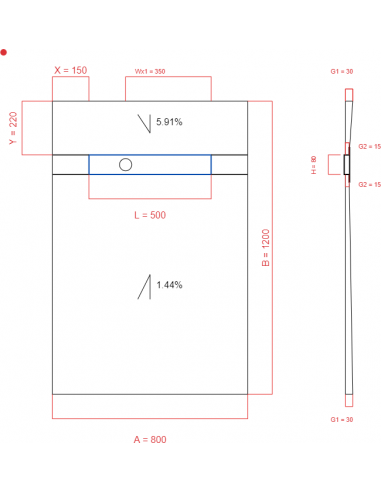 Showerlay Wiper 2 way 800 x 1200 mm...