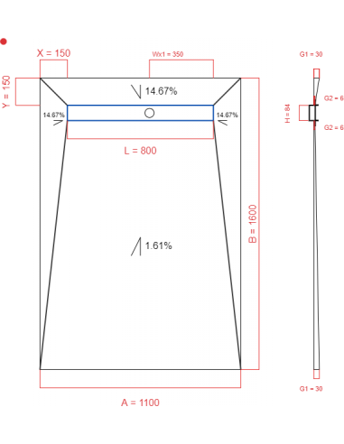 Showerlay Wiper 4 way 1100 x 1600 mm...