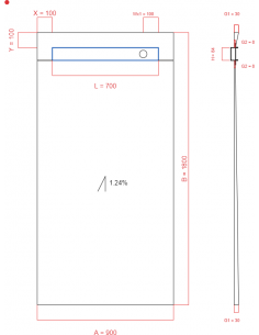 Showerlay Wiper 1 way 900 x...