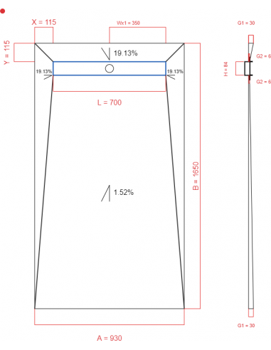 Showerlay Wiper 4 way 930 x 1650 mm...