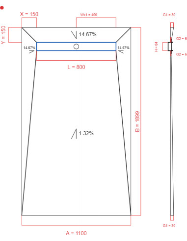 Showerlay Wiper 4 way 1100 x 1899 mm...