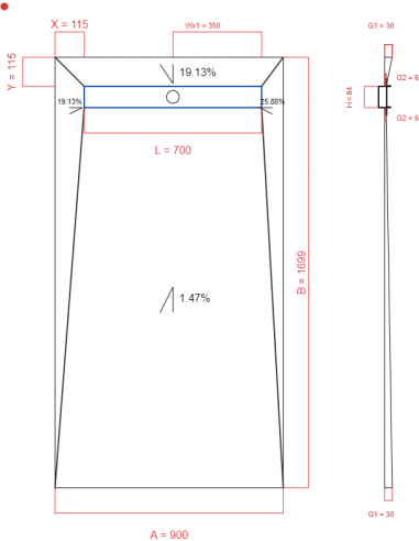 Showerlay Wiper 4 way 900 x 1699 mm...