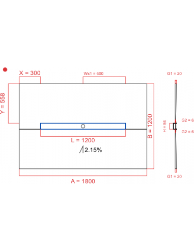 Showerlay Wiper 1 way 1800 x 1200 mm...