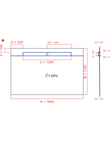 Showerlay Wiper 1 way 1800 x 1150 mm...