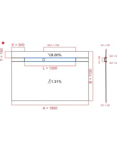 Showerlay Wiper 2 way 1800 x 1150 mm...