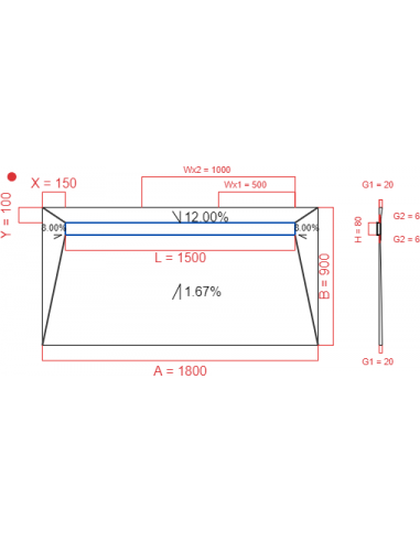 Showerlay Wiper 4 way 1800 x 900 mm...