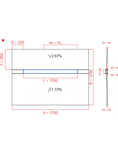 Showerlay Wiper 2 way 1700 x 1230 mm...