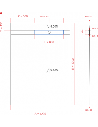 Showerlay Wiper 2 way 1230 x 1700 mm...