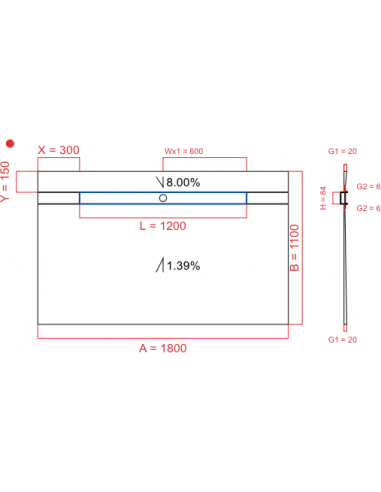 Showerlay Wiper 2 way 1800 x 1100 mm...