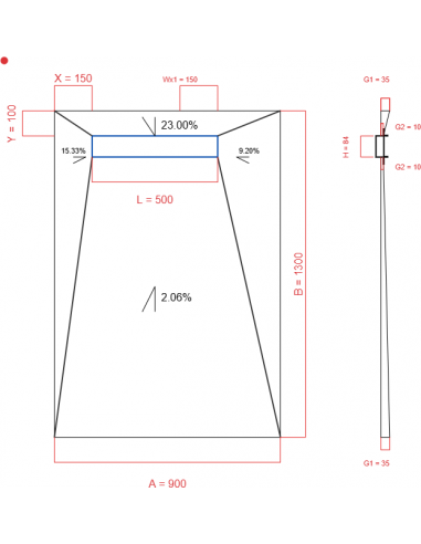 Showerlay Wiper 4 way 900 x 1300 mm...