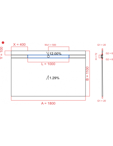 Showerlay Wiper 2 way 1800 x 1100 mm...