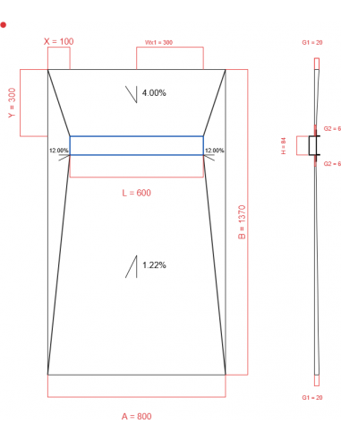 Showerlay Wiper 4 way 800 x 1370 mm...