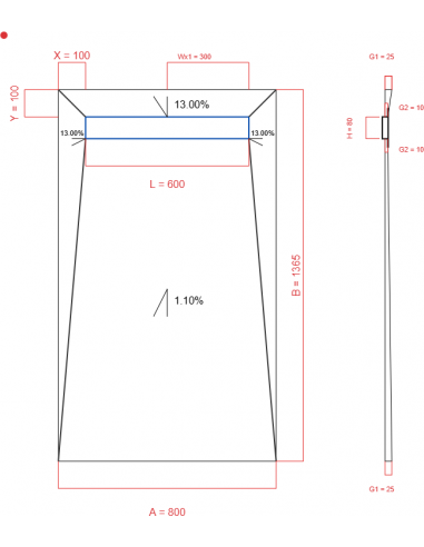 Showerlay Wiper 4 way 800 x 1365 mm...