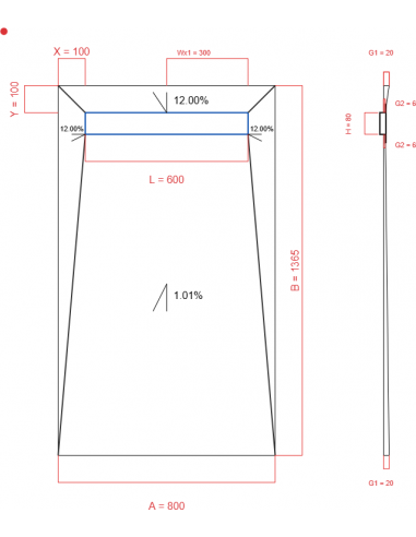 Showerlay Wiper 4 way 800 x 1365 mm...