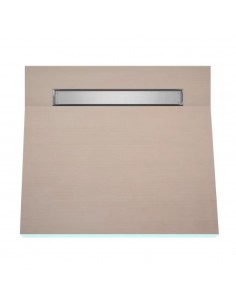 OneWay Wet Room Kit: Shower Tray with single slope towards the drain, including Waste Trap and Drain Cover (Pure)