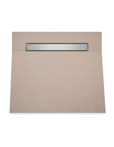 OneWay Wet Room Kit: Shower Tray with single slope towards the drain, including Waste Trap and Drain Cover (Pure)
