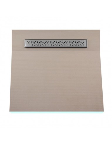 OneWay Wet Room Kit: Shower Tray with single slope towards the drain, including Waste Trap and Drain Cover (Mistral)