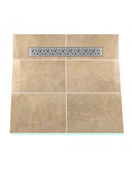 Example of a shower tray tiled with large tiles