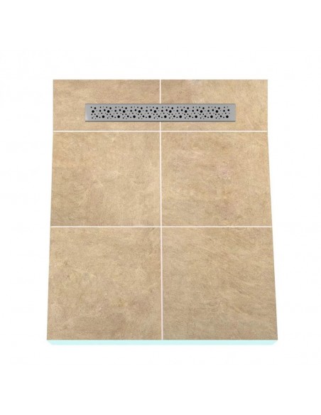Example of a shower tray tiled with large tiles
