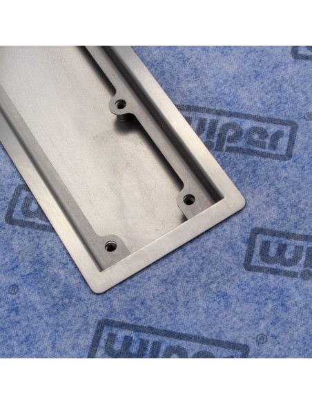 Close-up on a vinyl clamping mechanism - with frame inserted, without screws
