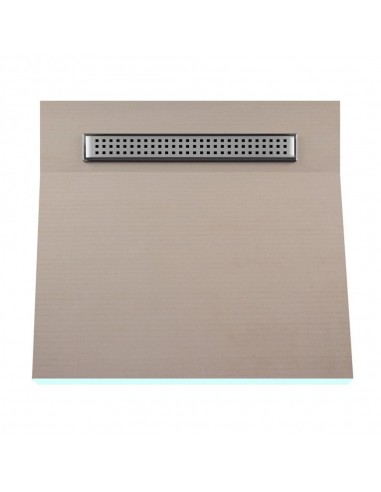 OneWay Wet Room Kit: Shower Tray with single slope towards the drain, including Waste Trap and Drain Cover (Sirocco)