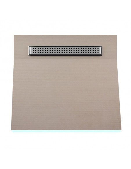 OneWay Wet Room Kit: Shower Tray with single slope towards the drain, including Waste Trap and Drain Cover (Sirocco)