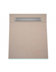 OneWay Wet Room Kit: Shower Tray with single slope towards the drain, including Waste Trap and Drain Cover (Sirocco)