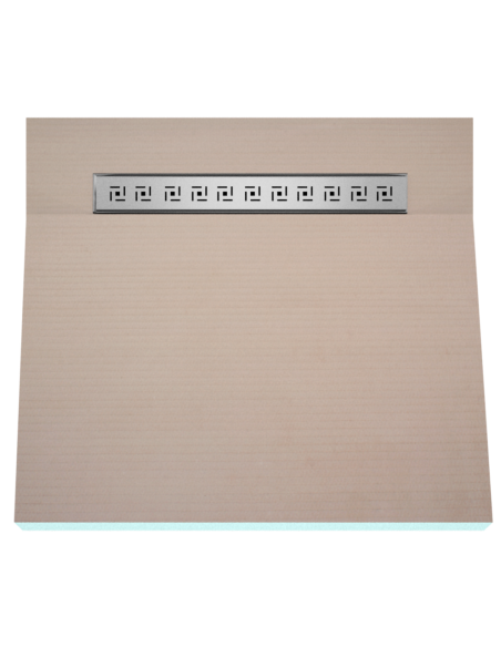 OneWay Wet Room Kit: Shower Tray with single slope towards the drain, including Waste Trap and Drain Cover (Tivano)