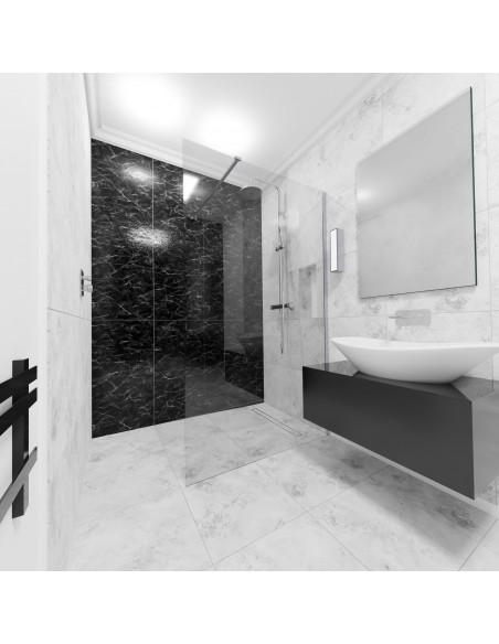 Example of finished Wet Room with the tray available here - classic corner installation