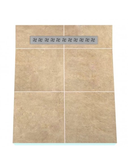 Example of a shower tray tiled with large tiles