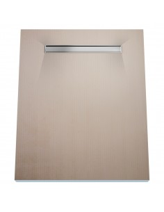 Wet Room Kit: Shower Tray with 4-way slope towards the drain, Drain Cover Pure Silver, including Waste Trap