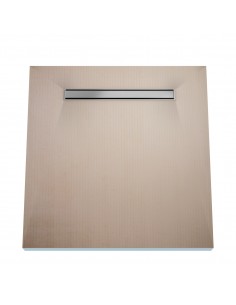 Wet Room Kit: Shower Tray with 4-way slope towards the drain, Drain Cover Ponente Silver, including Waste Trap