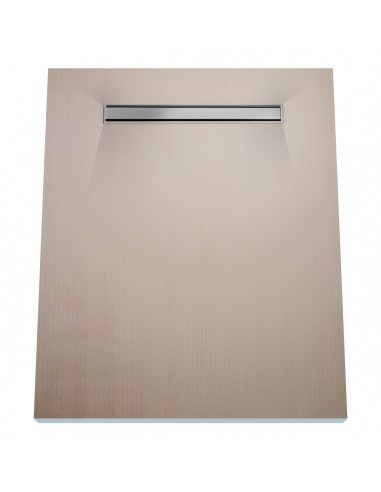 Wet Room Kit: Shower Tray with 4-way slope towards the drain, Drain Cover Ponente Silver, including Waste Trap