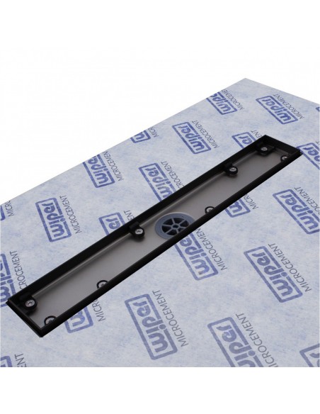 View of carefully installed 900 Black linear channel without cover