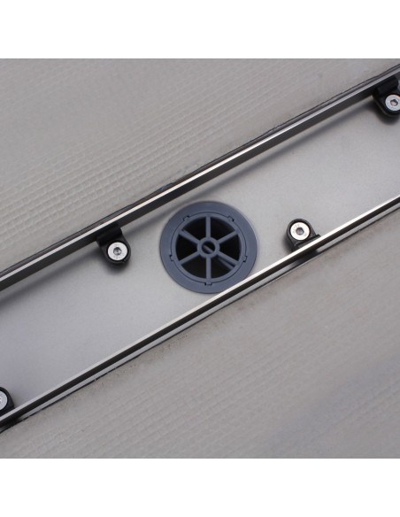 View of carefully installed 700 mm Silver linear channel without cover