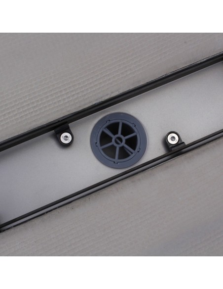 View of carefully installed 700 mm Black linear channel without cover